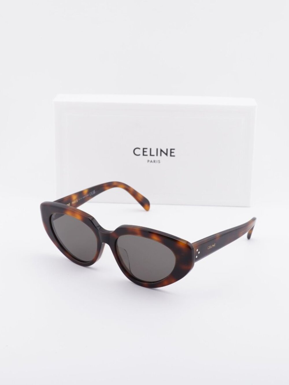 Celine CL40286F 53A Cat Eye Sunglasses - Havana / Grey